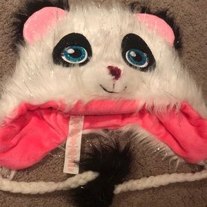 Name brand winter hats, and a pair of gloves